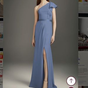 Vera wang steel blue bridesmaid dress